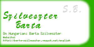 szilveszter barta business card